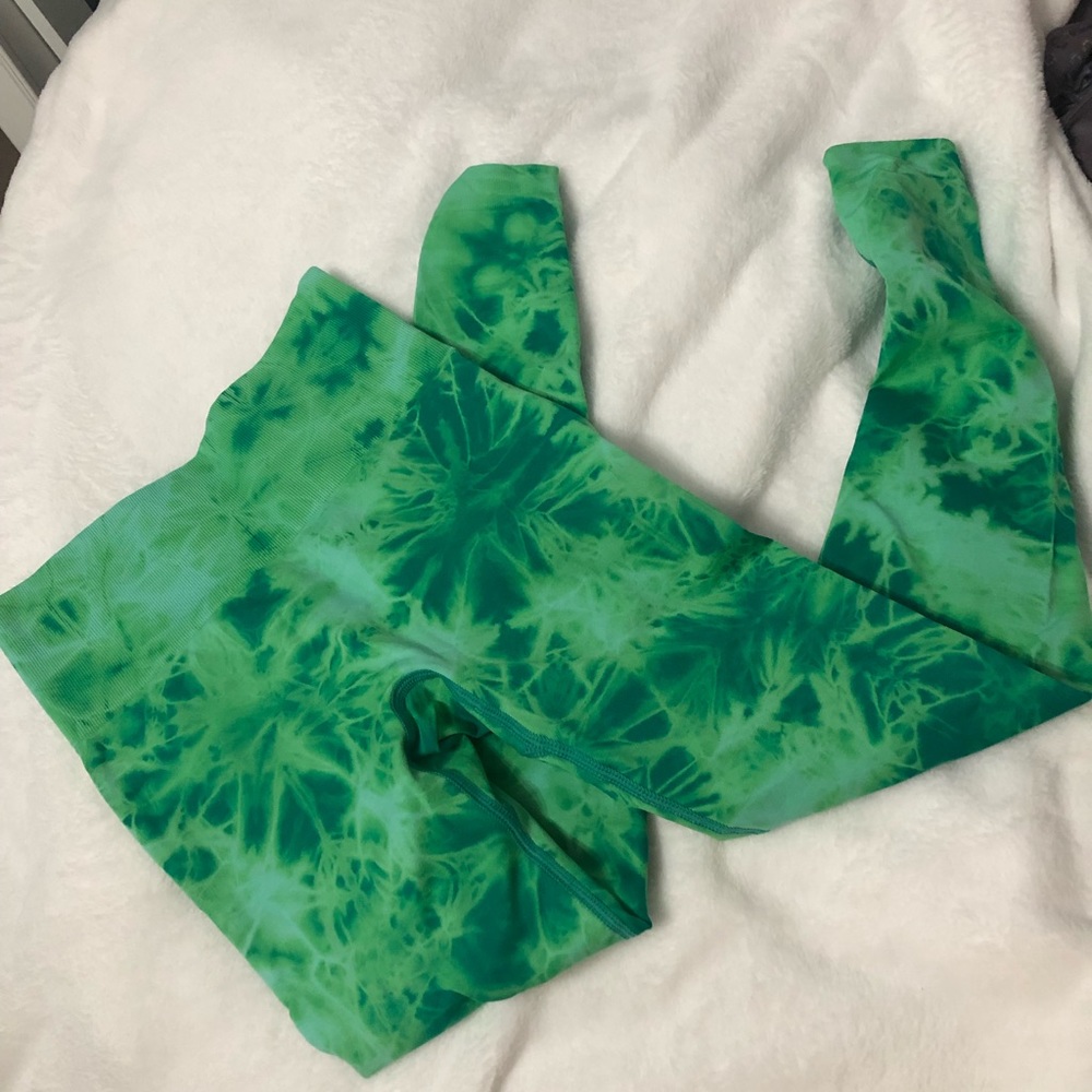 Tie dye Green leggings